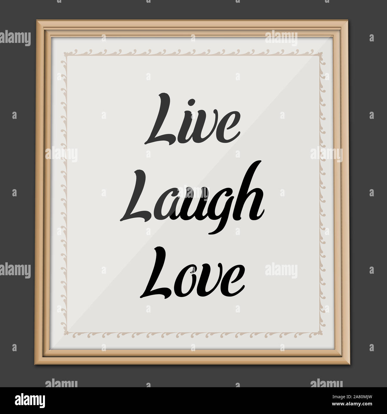 Live Laugh Love. Motivation and Inspirational Quote Wall art Poster Stock Photo