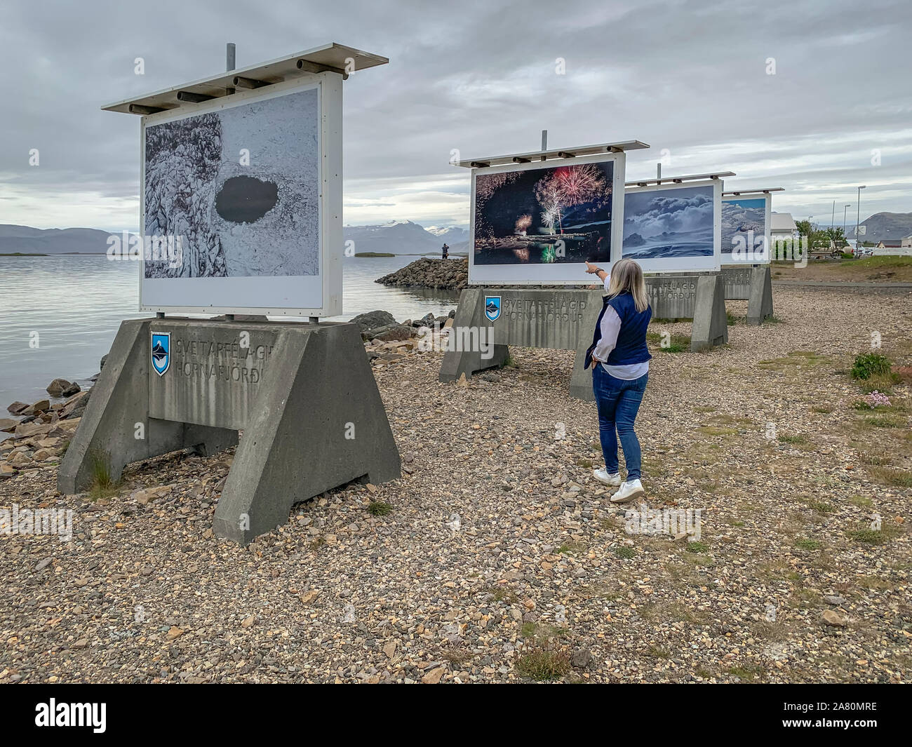 Photography exhibiton, Hofn in Hornafjordur, Iceland. All images by professional Icelandic photographer, Ragnar Th Sigurdsson. Stock Photo