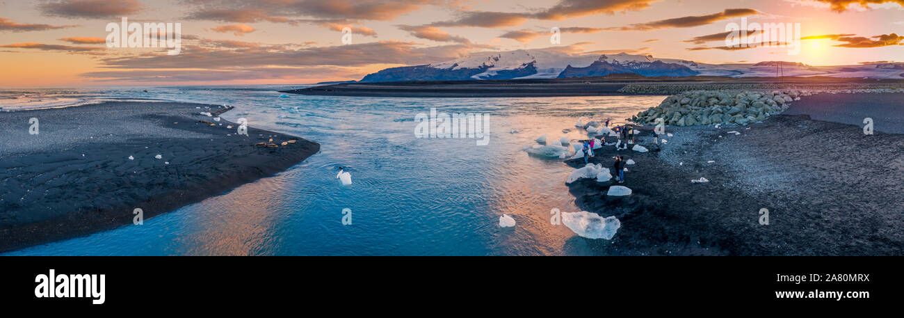 Jokulsarlon Glacial Lagoon, Vatnajokull National Park, Iceland. Unesco World Heritage Site. Stock Photo