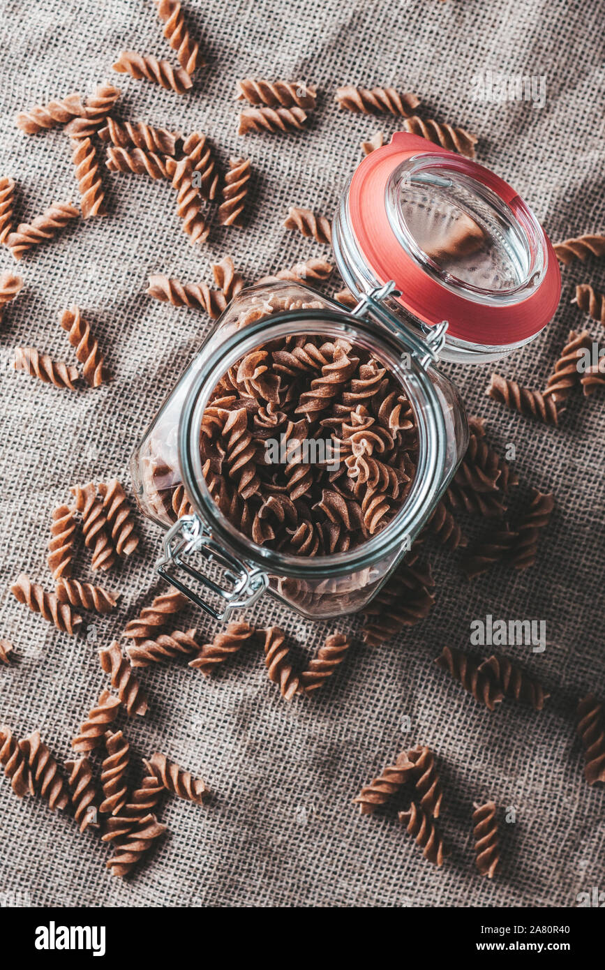 Raw Italian pasta before cooking top view vertical Stock Photo Alamy