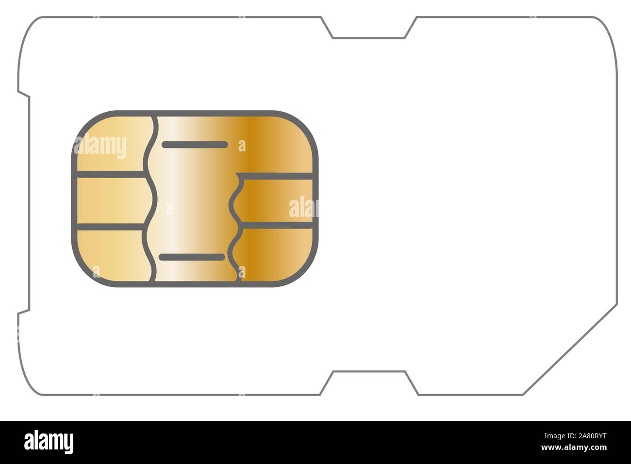 Template Sim Card Isolated On White Background Stock Photo - Alamy