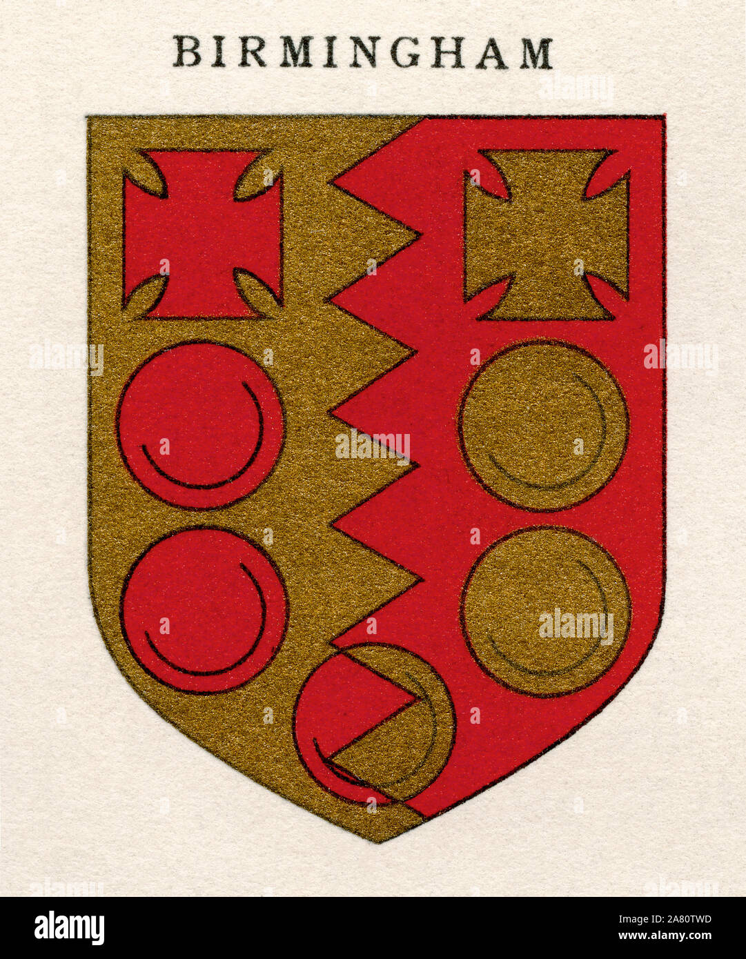 Coat of arms of the Diocese of Birmingham.  From Cathedrals, published 1926. Stock Photo