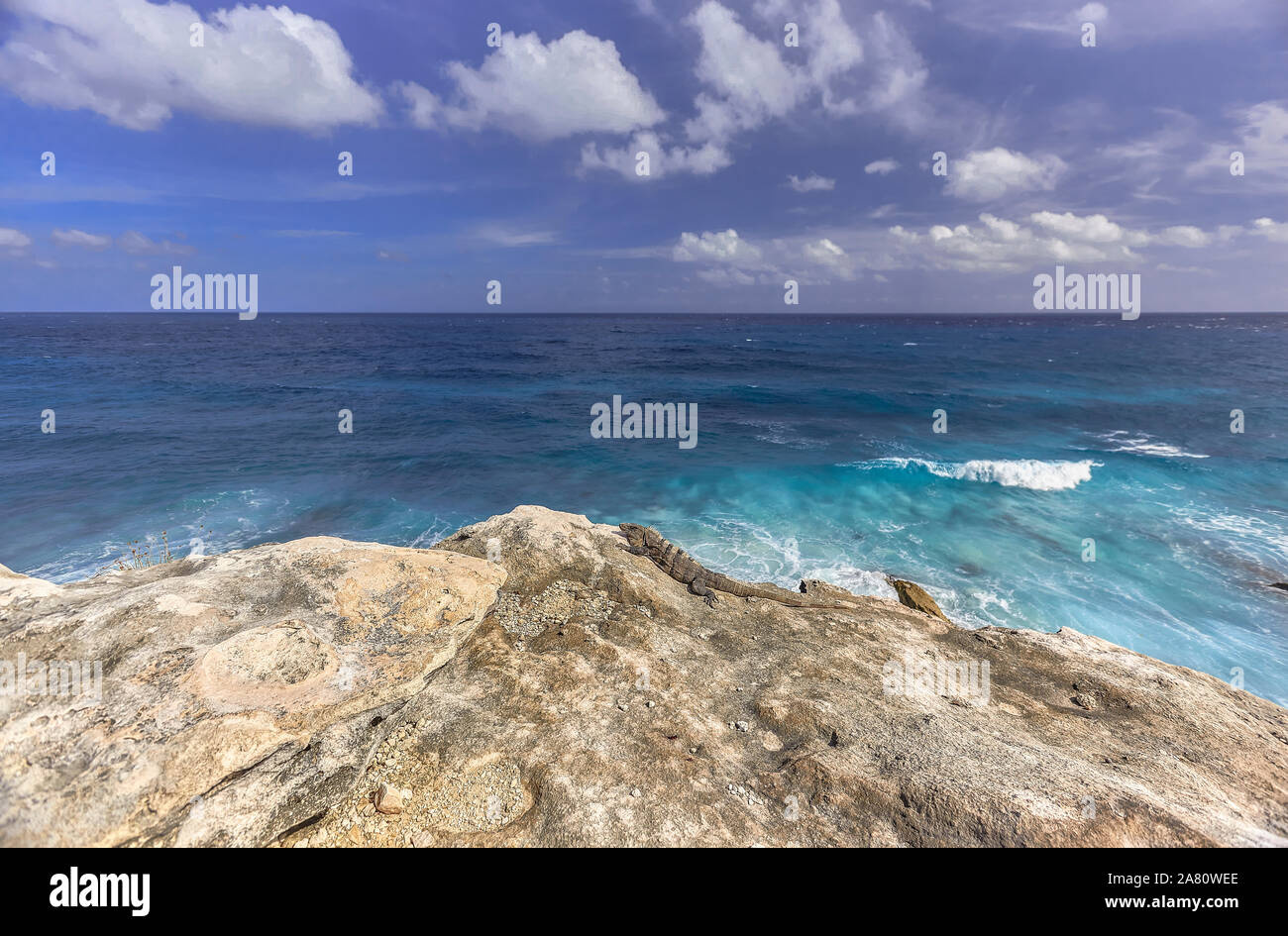 Rocks overlooking the Caribbean Sea #2 Stock Photo - Alamy