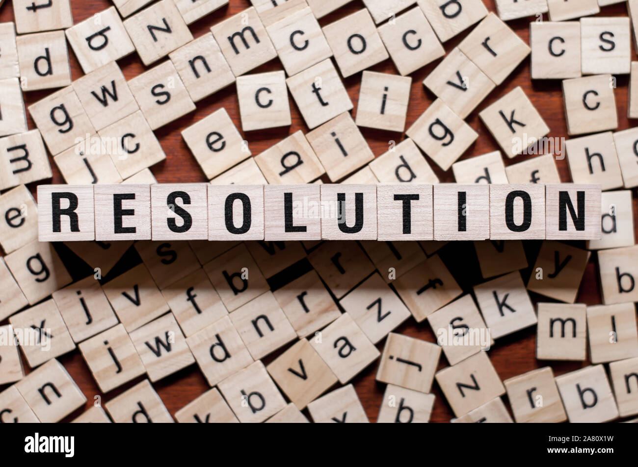 Resolution word concept on cubes for articles Stock Photo - Alamy