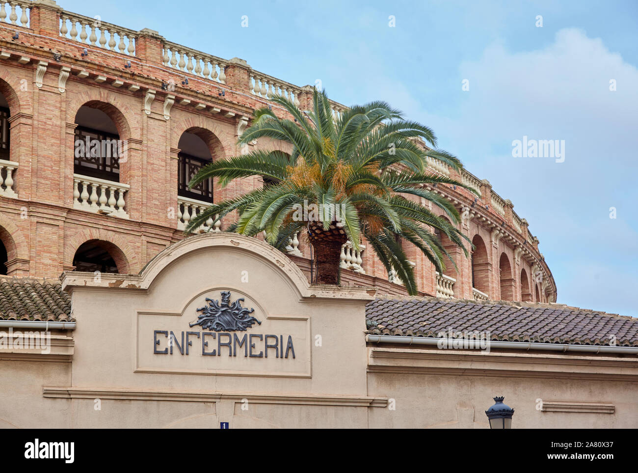 Bullring and infirmary in Valencia, Spain. Stock Photo