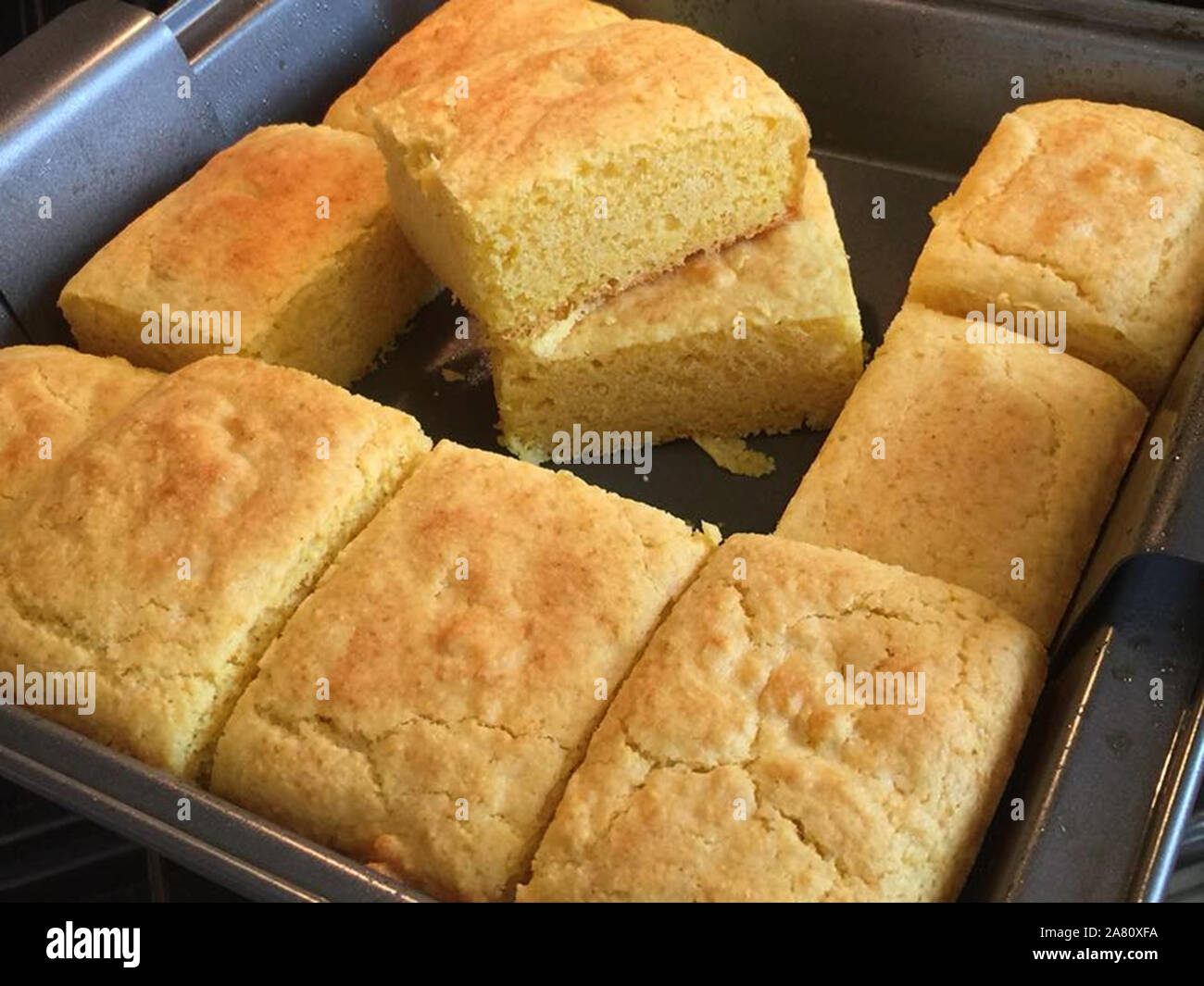 Traditional corn bread served on a festive Thanksgiving table Stock Photo