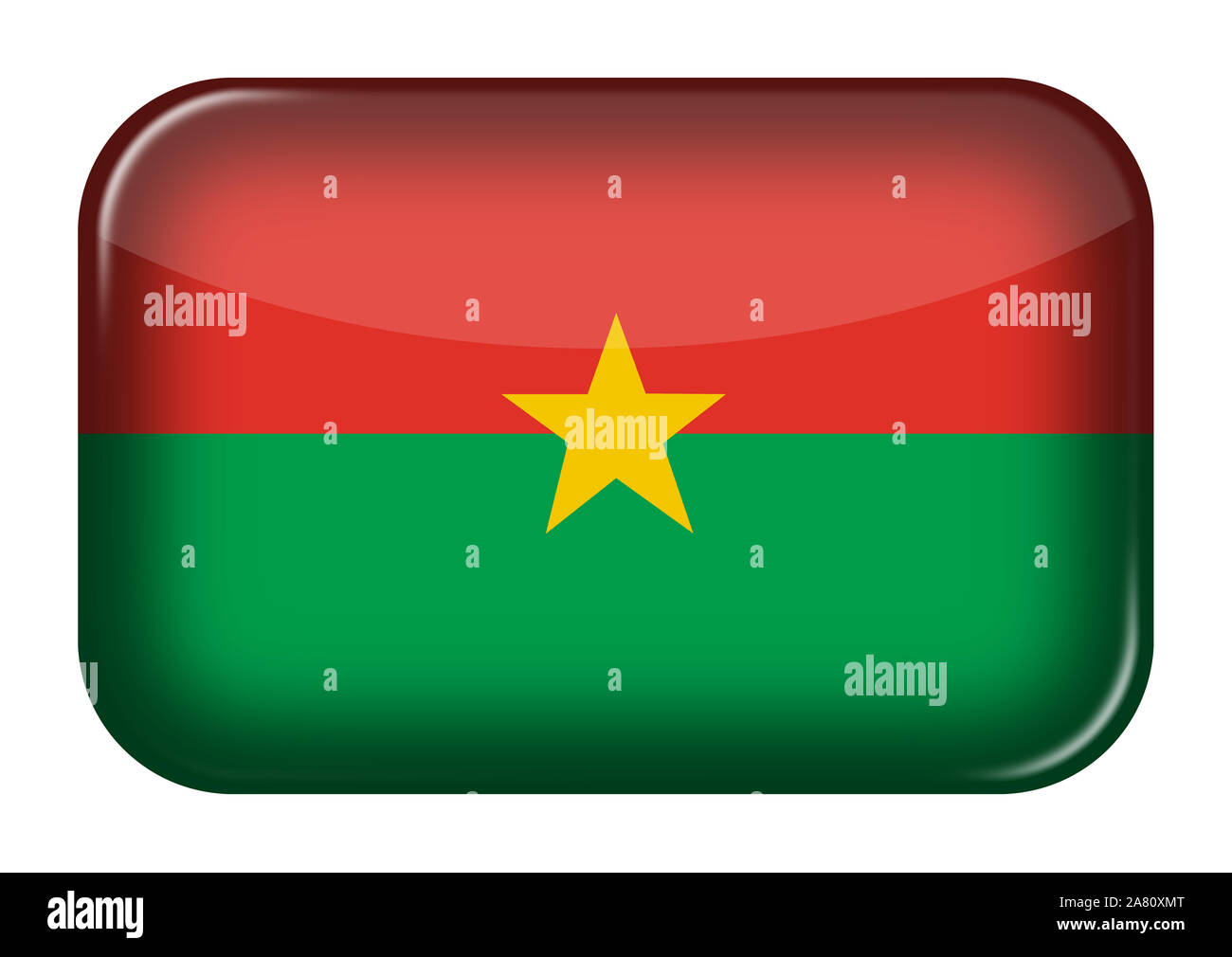 A Burkina web icon rectangle button with clipping path Stock Photo