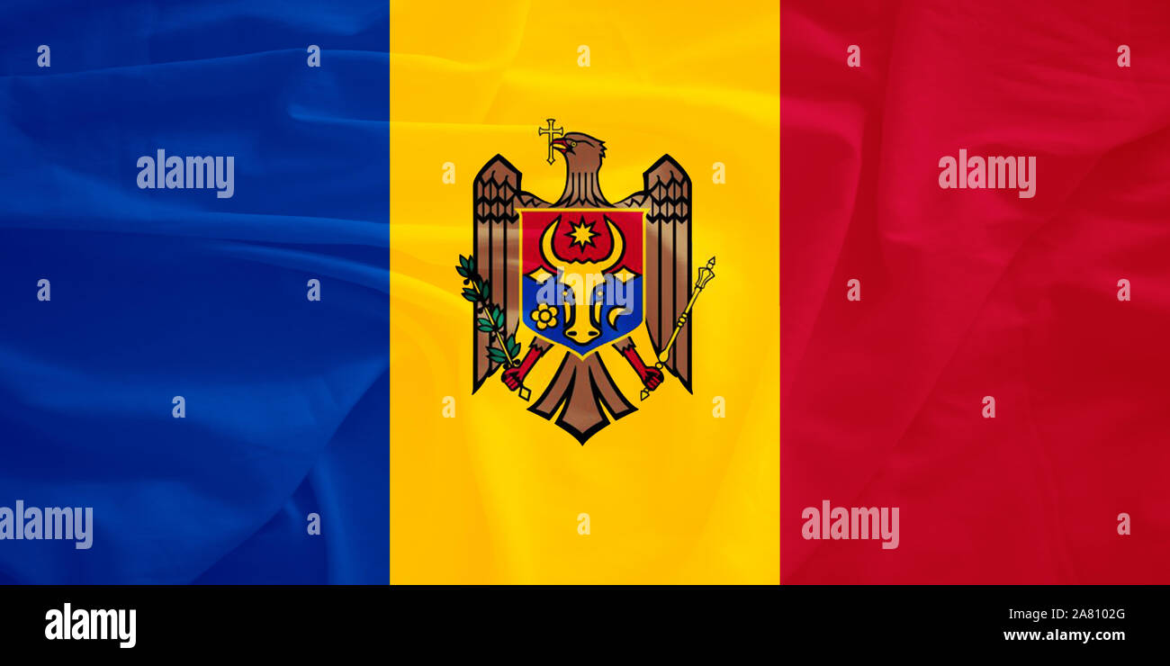 Moldova flag with 3d effect Stock Photo
