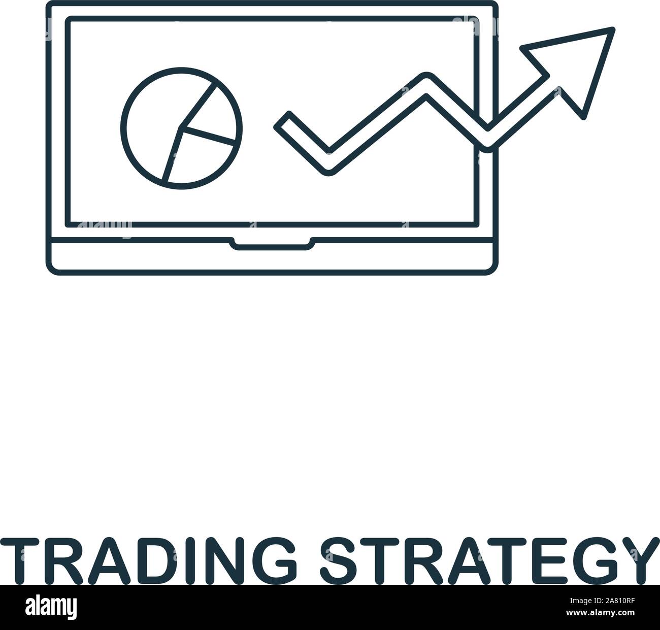 Trading Strategy icon outline style. Thin line creative Trading
