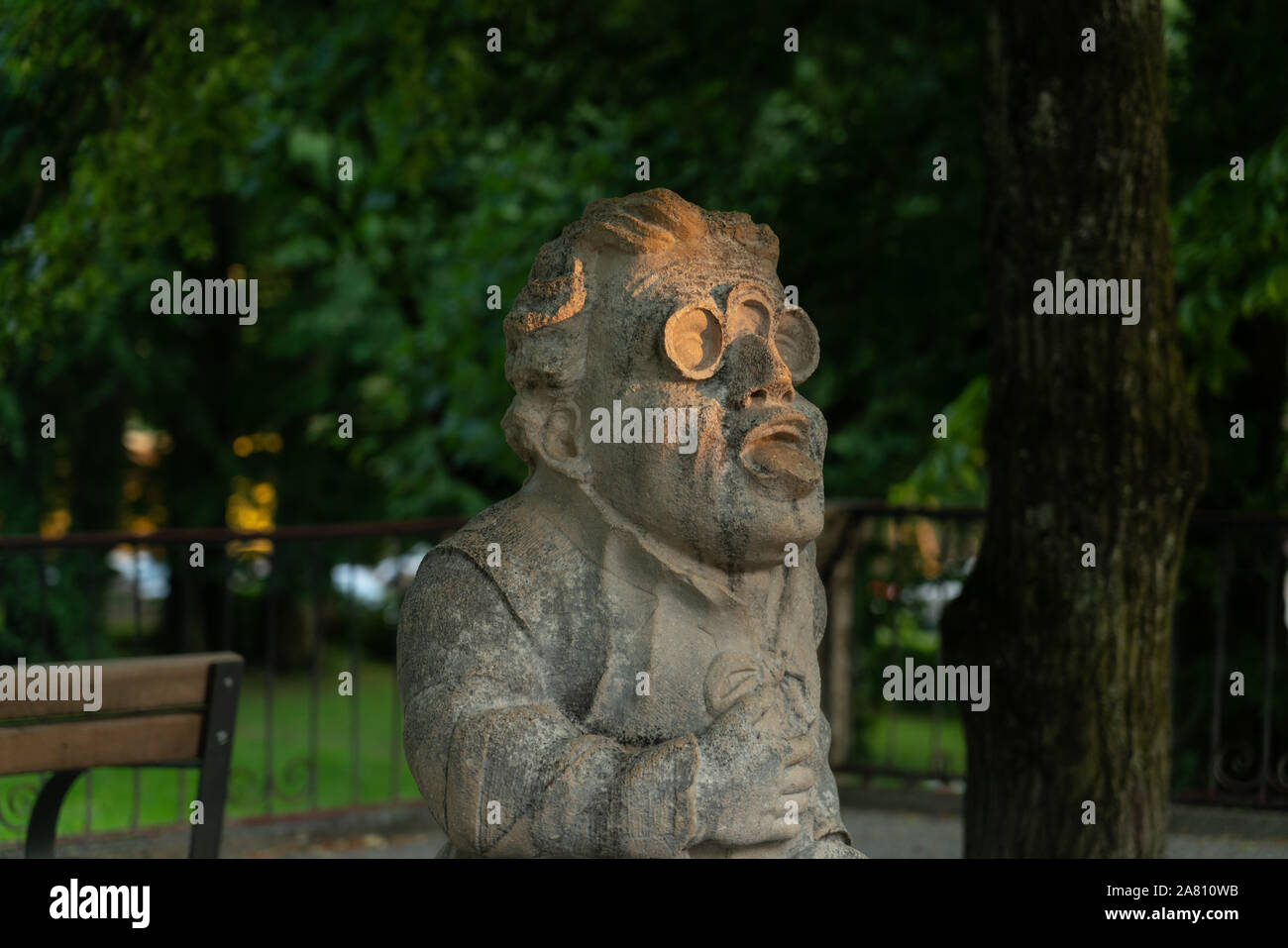 One of the creepy statues of the Dwarf Garden, near Mirabell Garden, at sunset Stock Photo Alamy