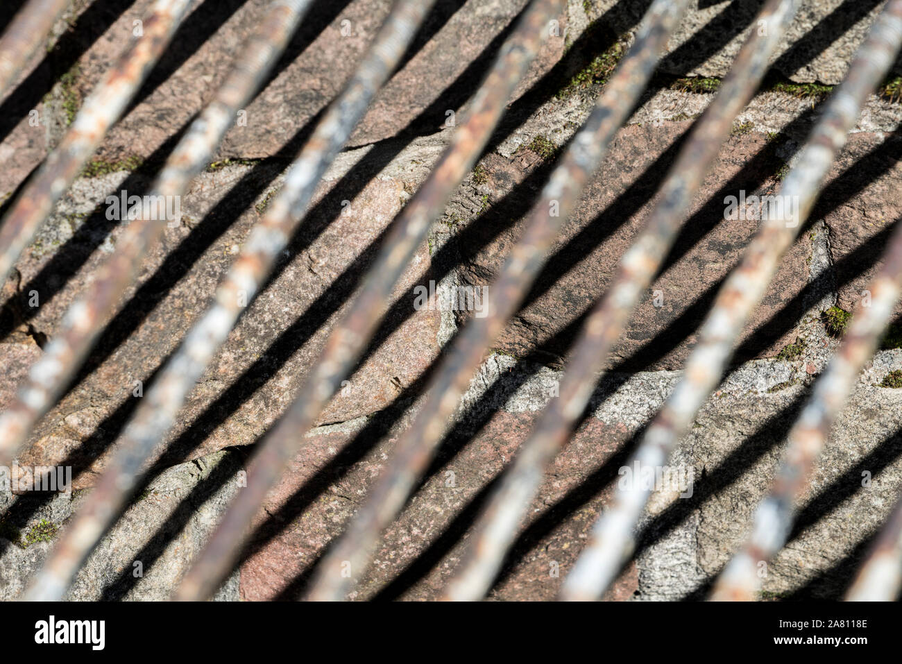 old rusty metal grid, metal structure Stock Photo