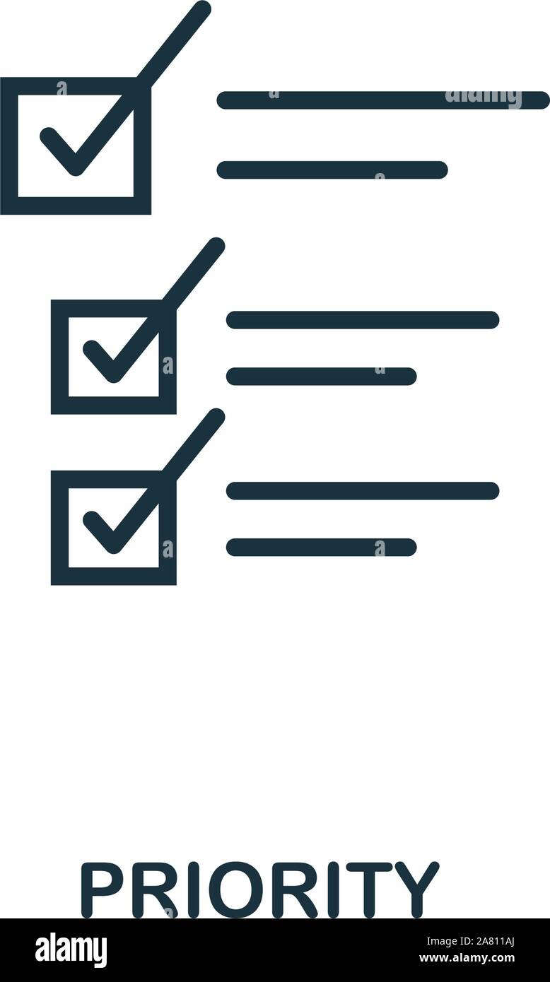 Priority icon outline style. Thin line creative Priority icon for logo