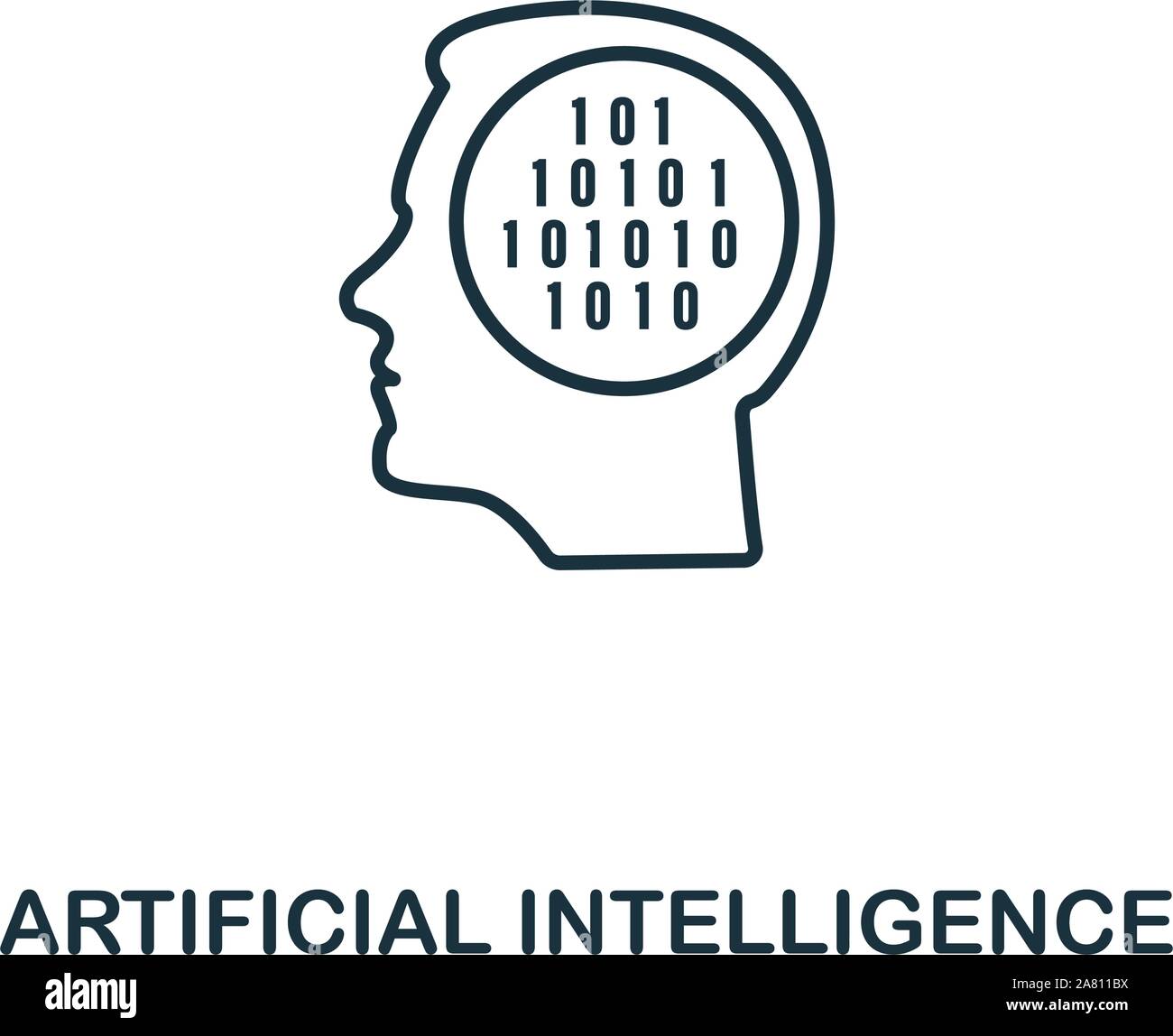 Artificial Intelligence icon outline style. Thin line creative ...
