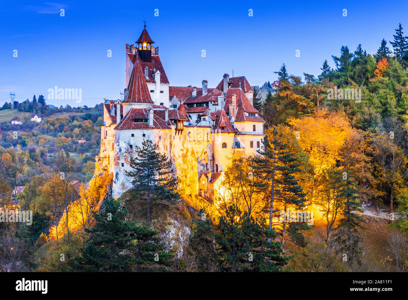 Brasov, Transylvania. Romania. The medieval Castle of Bran, known for the myth of Dracula. Stock Photo