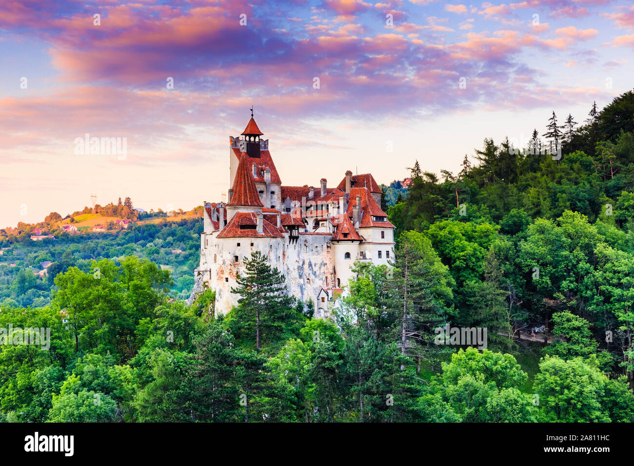 Brasov, Transylvania. Romania. The medieval Castle of Bran, known for the myth of Dracula. Stock Photo