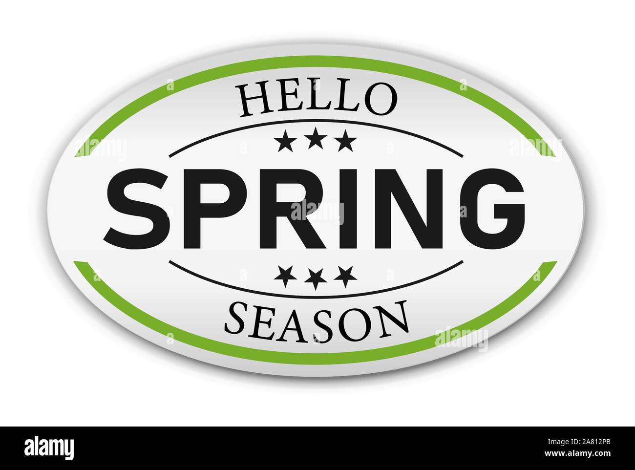 Hello Spring lettered logotype, badge typography icon, banner. Stock Vector