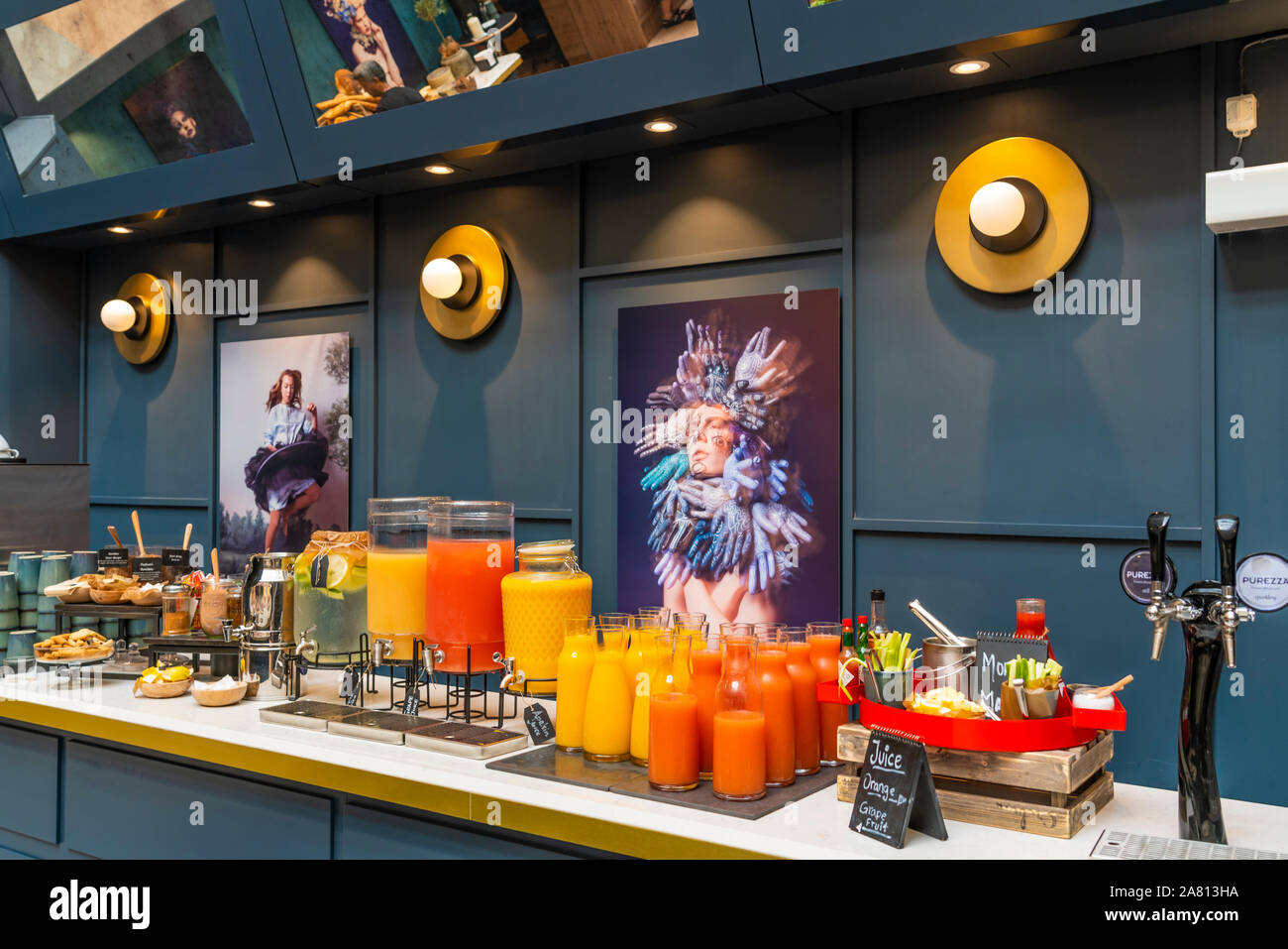 Buffet food display at the restaurant at the Radisson Blu Hotel in  Stockholm, Sweden Stock Photo - Alamy