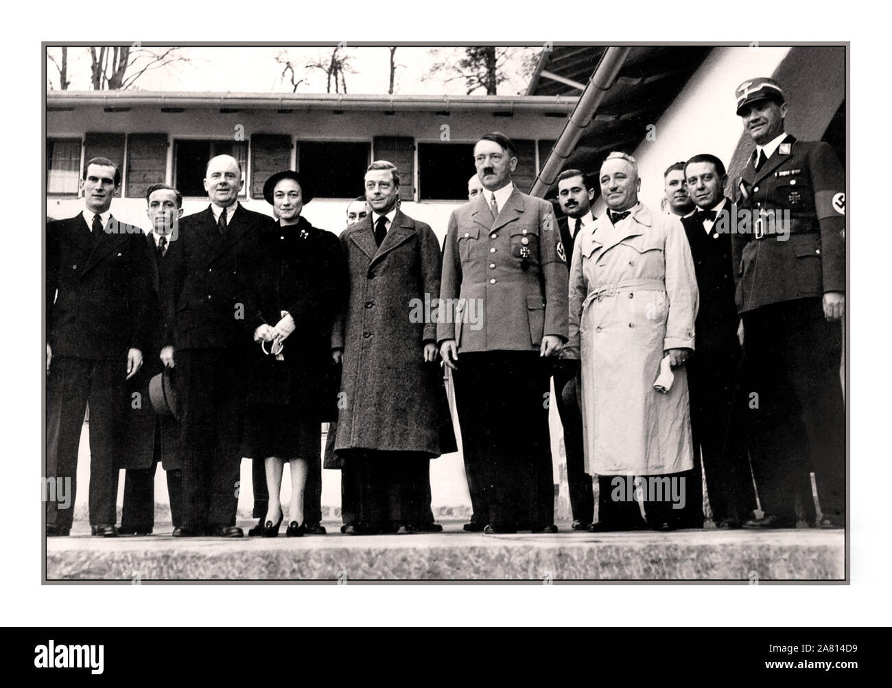 ADOLF HITLER DUKE & DUCHESS WINDSOR The Duke and Duchess of Windsor visting Adolf Hitler on 22nd October 1937, at the Berghof, Berchtesgaden Obersalzberg  Germany Stock Photo