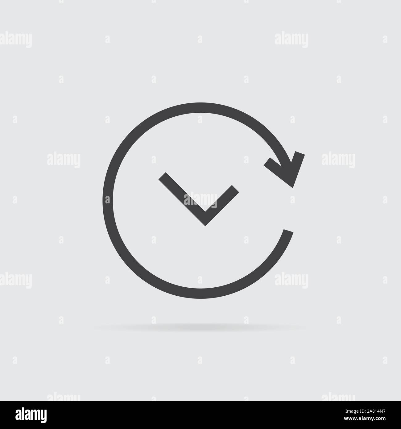 Time arrow icon in flat style isolated on grey background. For your ...