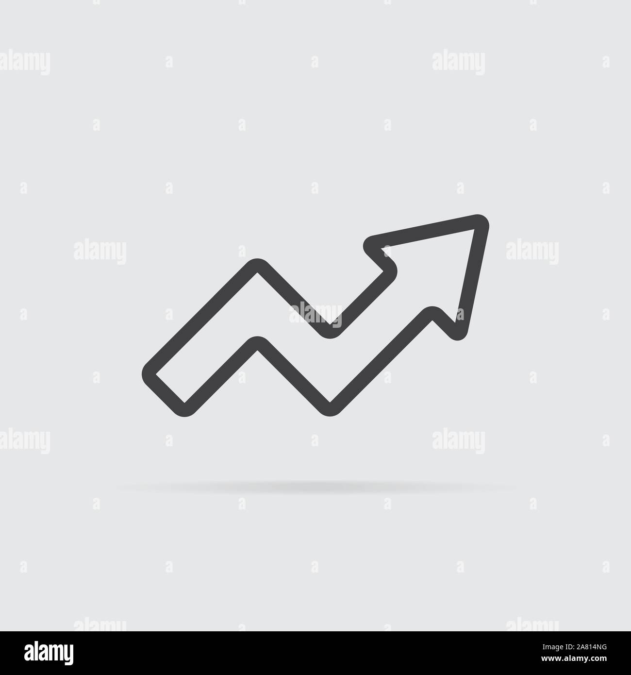 Broken arrow icon in flat style isolated on grey background. For your