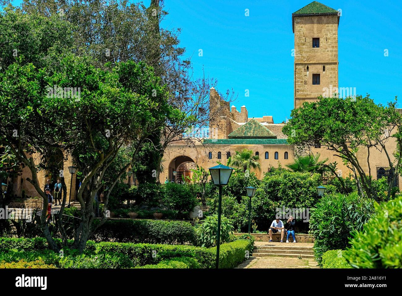View of the Andalusian Gardens in The Kasbah of the Udayas ancient ...