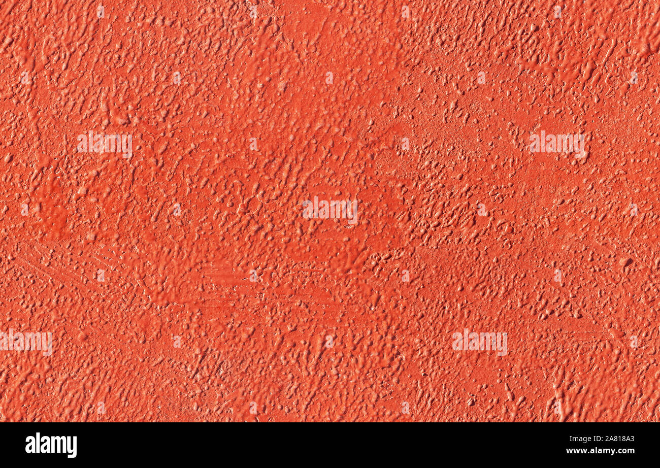 Concrete Wall With Red Rough Paint Layer Seamless Background