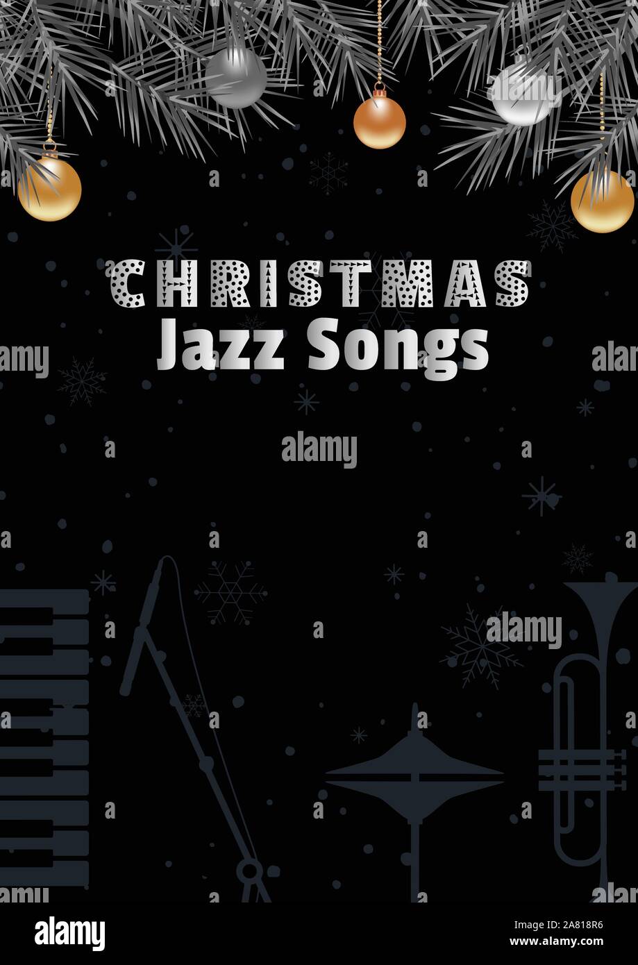 Template Design Poster Christmas Jazz Stock Vector