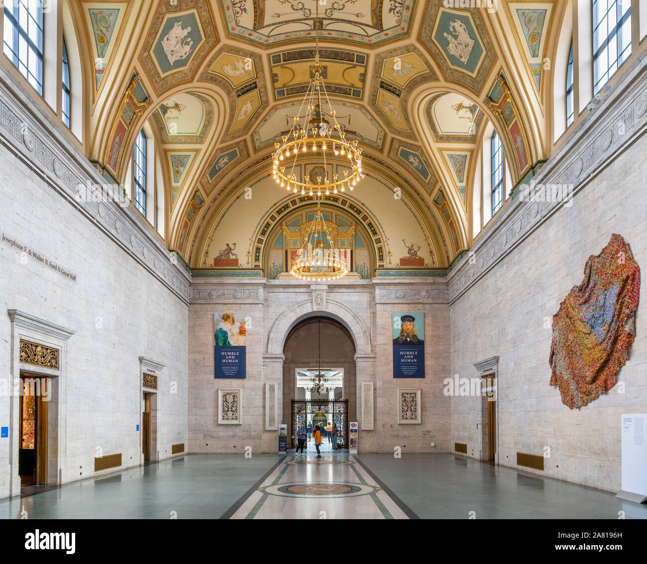 The Main Hall of the Detroit Institute of Arts, Detroit, Michigan, USA Stock Photo