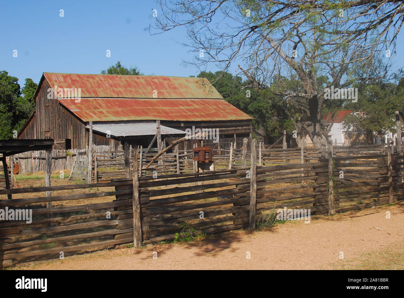 Example of old farm life at the Lyndon B Johnson State Park. Stock Photo