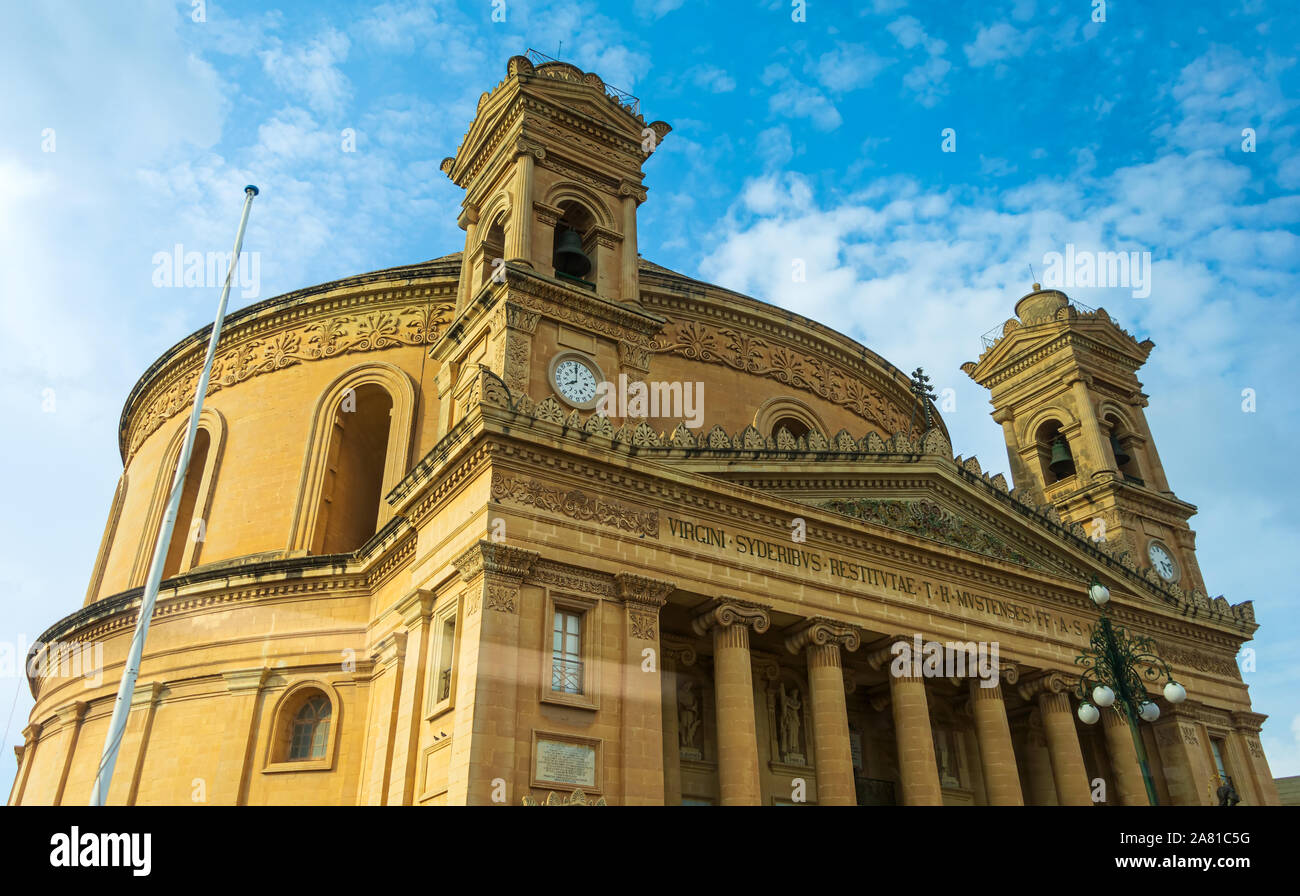 Rotunda of Mosta or Mosta Dome against blue summer sky Stock Photo - Alamy