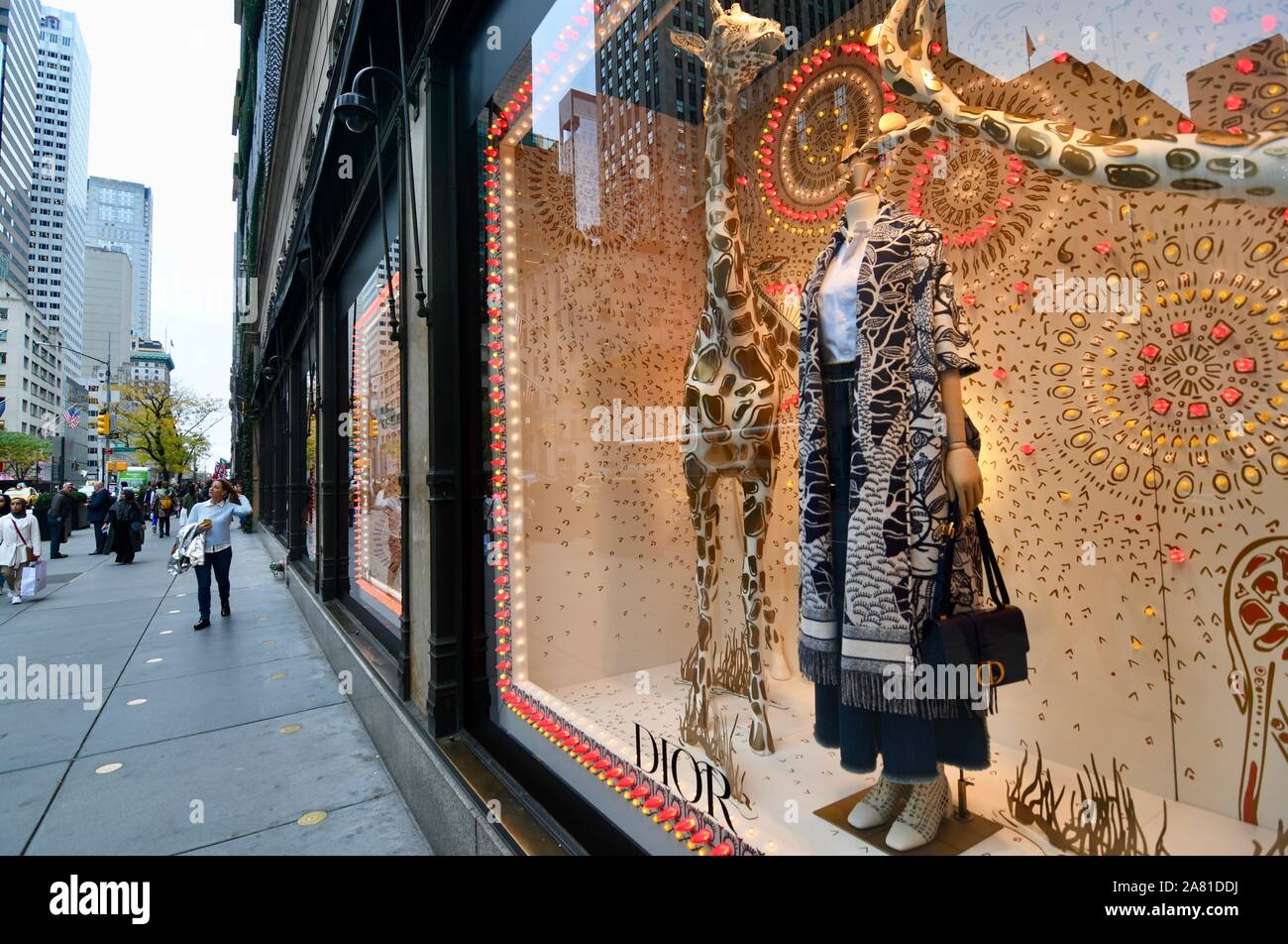 Window display at Saks Fifth Avenue, New York City, USA Stock Photo - Alamy