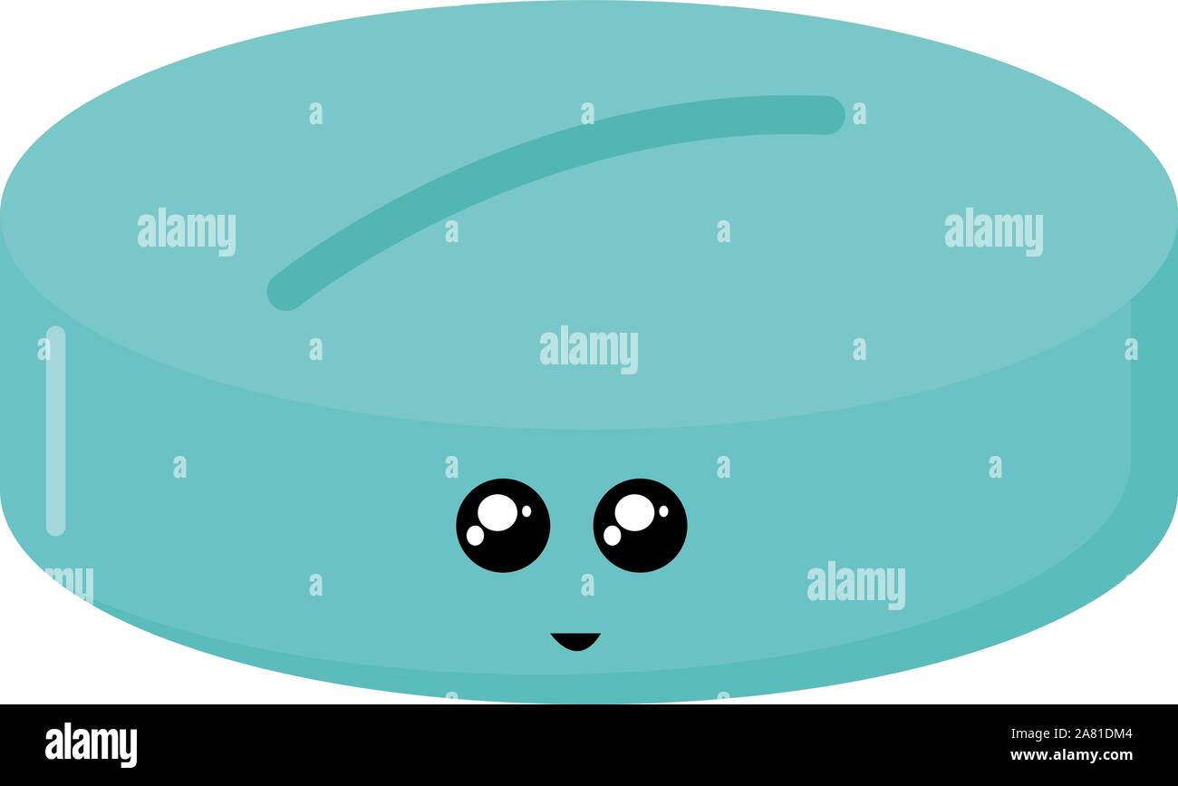 Blue pill, illustration, vector on white background Stock Vector Image ...