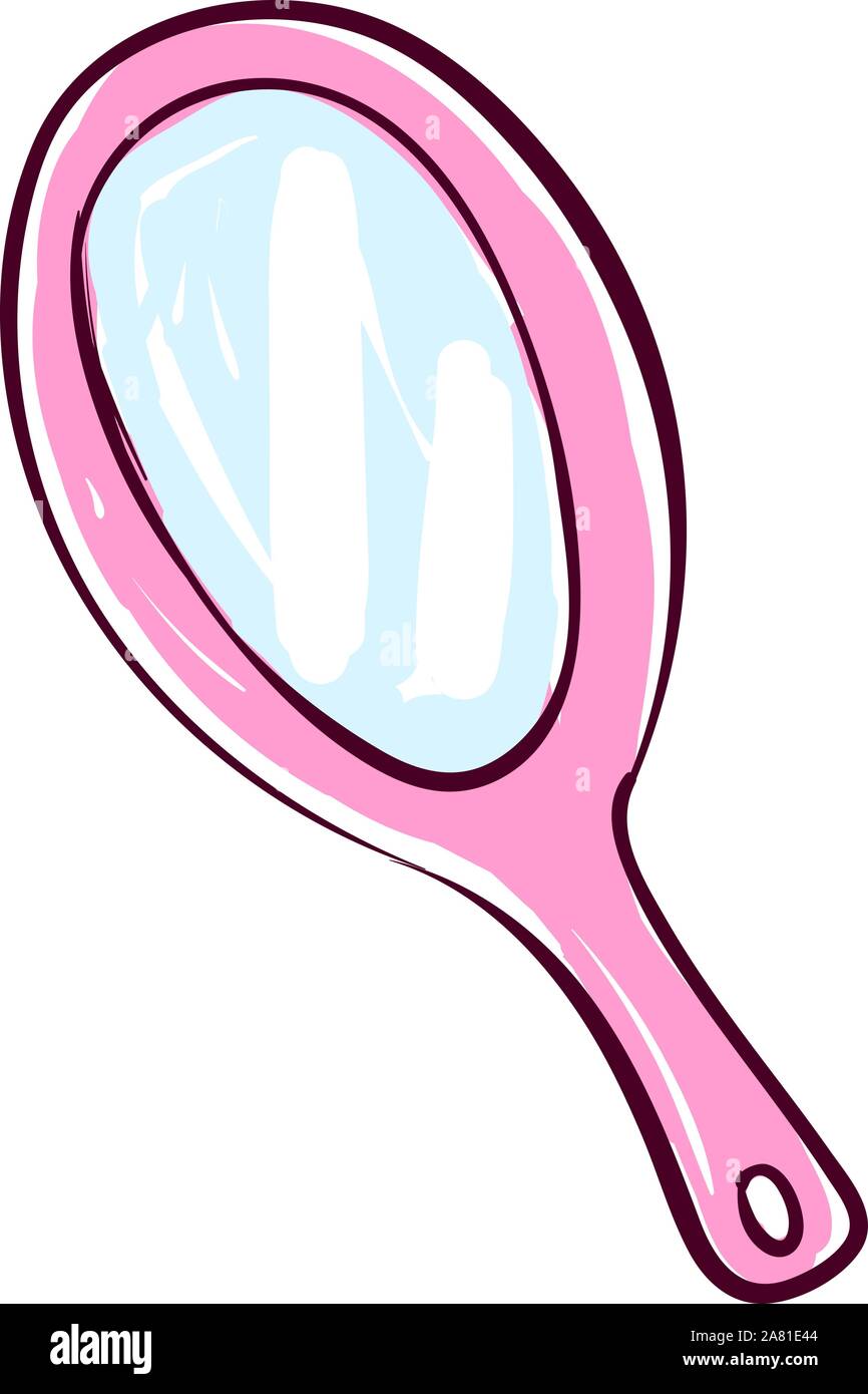 Pink mirror, illustration, vector on white background Stock Vector