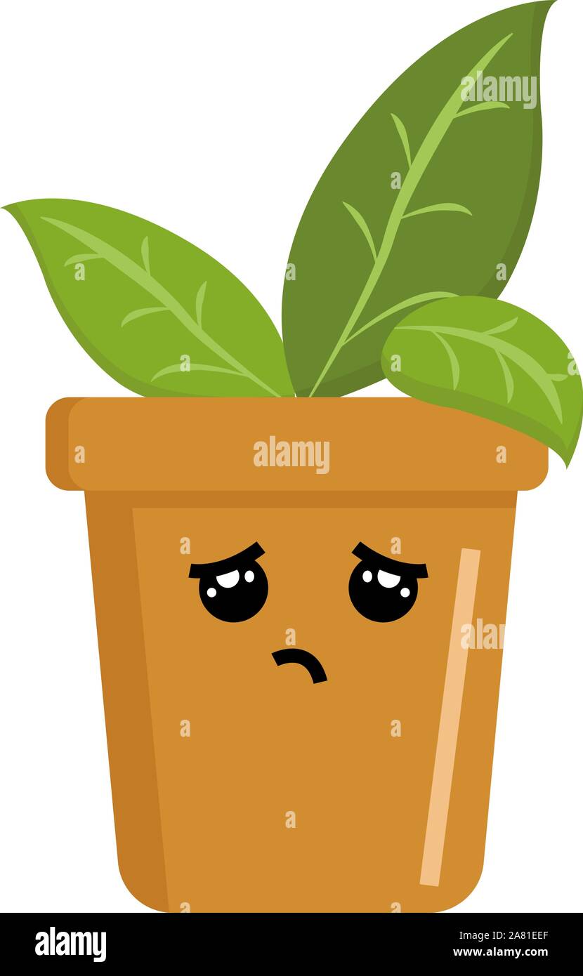 Sad plant, illustration, vector on white background Stock Vector Image