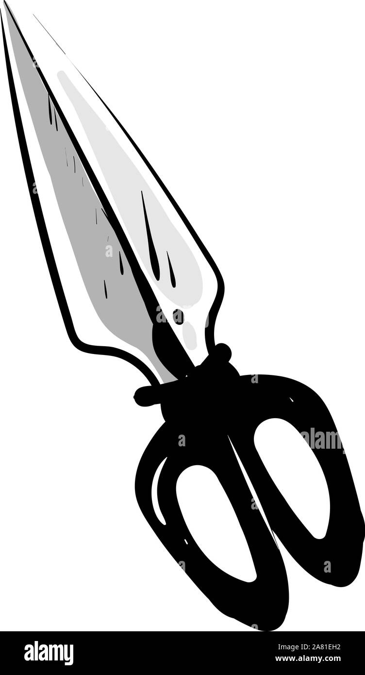 Black scissors, illustration, vector on white background Stock Vector Image & Art Alamy