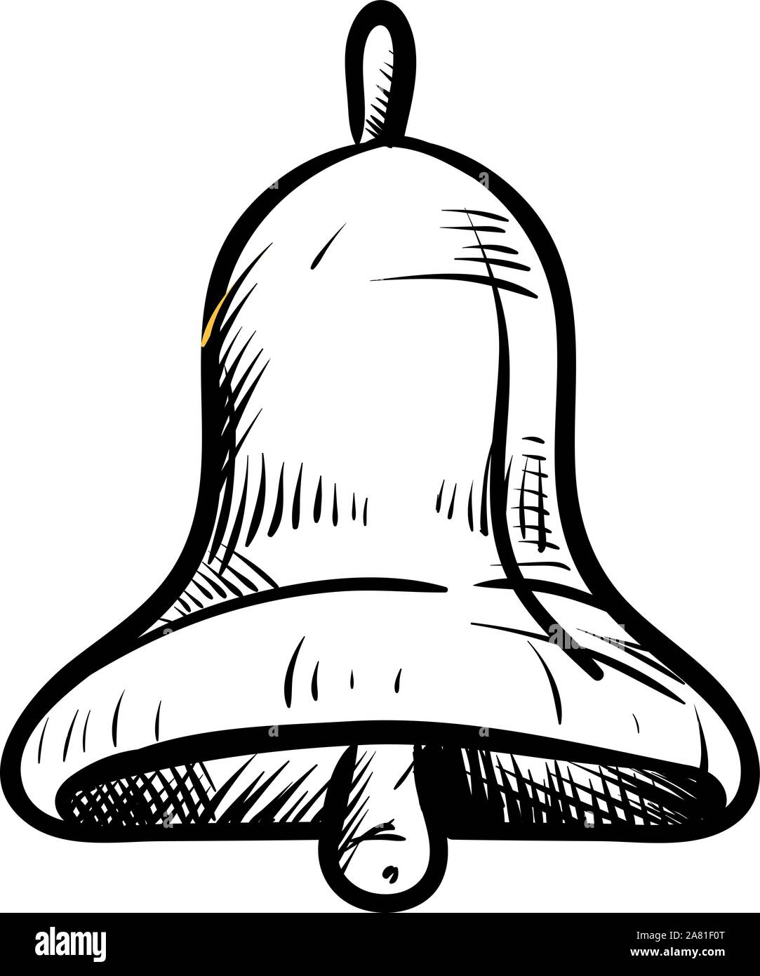 Bell drawing, illustration, vector on white background Stock Vector ...