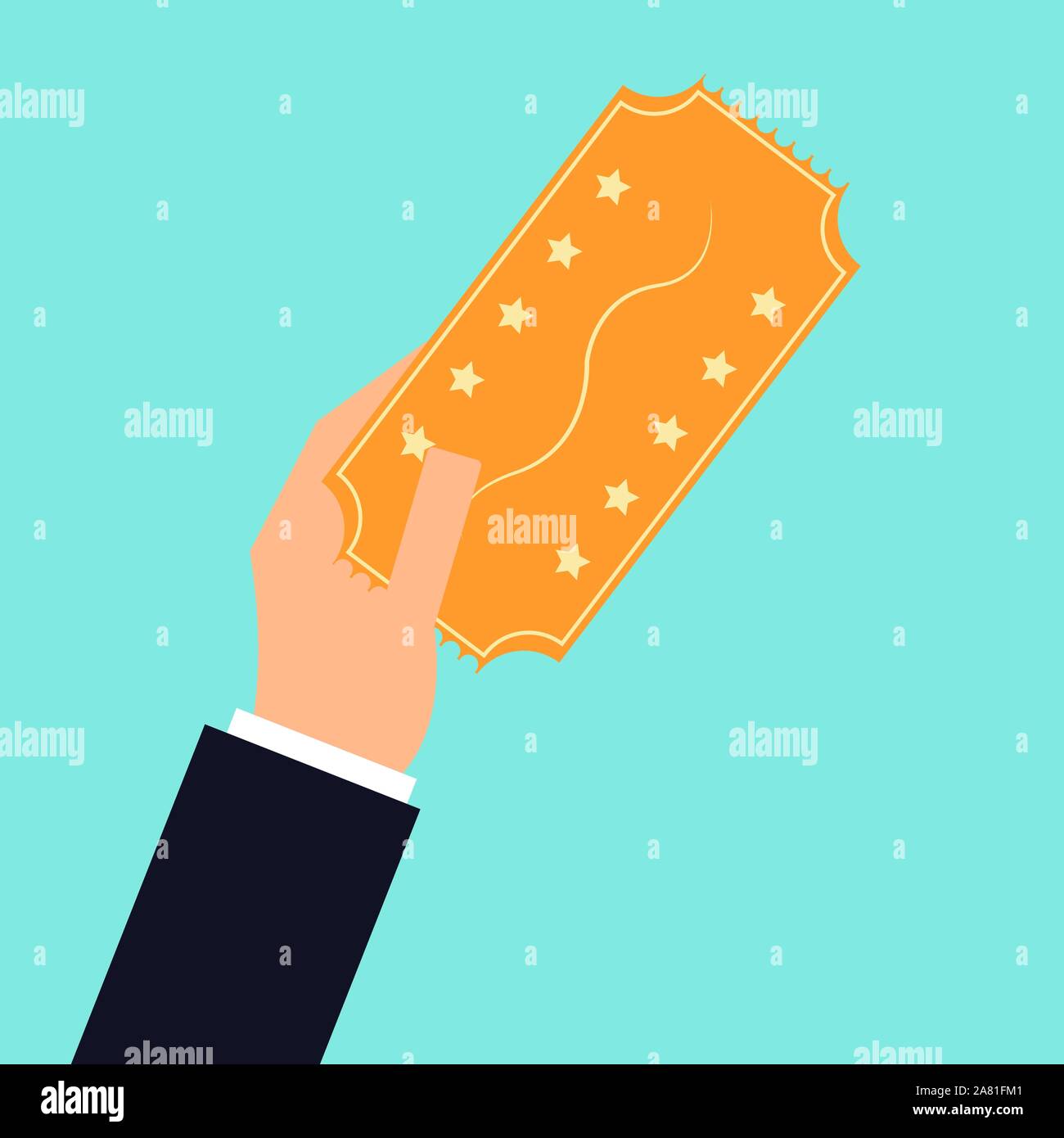 Train ticket, illustration, vector on white background. Stock Vector