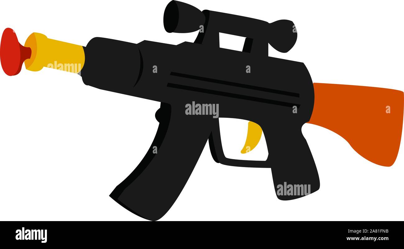 Pistol toy, illustration, vector on white background. Stock Vector