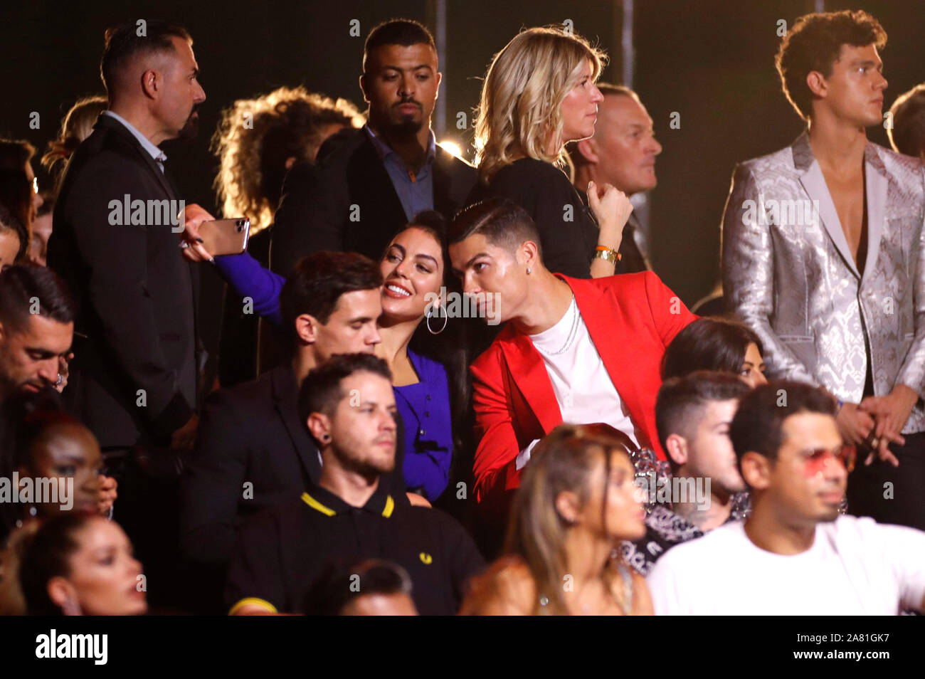 Georgina Rodriguez And Cristiano Ronaldo During The Mtv Emas 2019 At Fibes Conference And