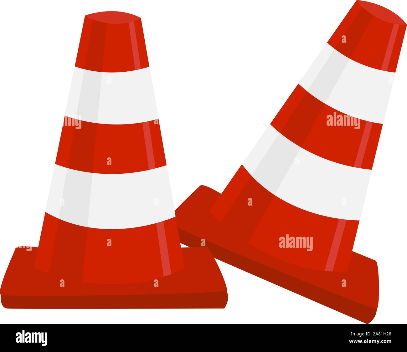 Traffic signal cone, illustration, vector on white background. Stock Vector