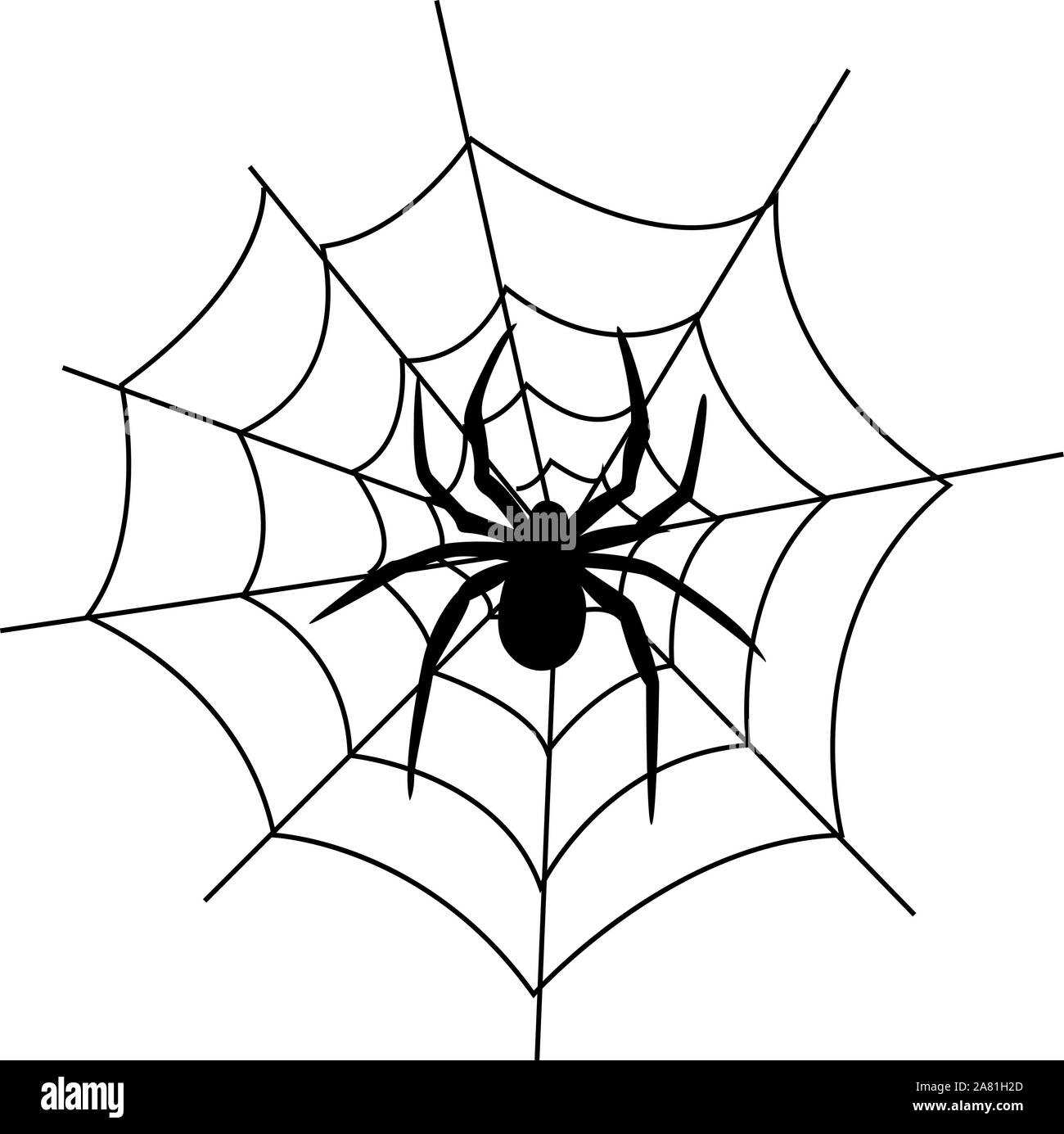 Symmetrical spider web icon, outline style Stock Vector Image & Art - Alamy