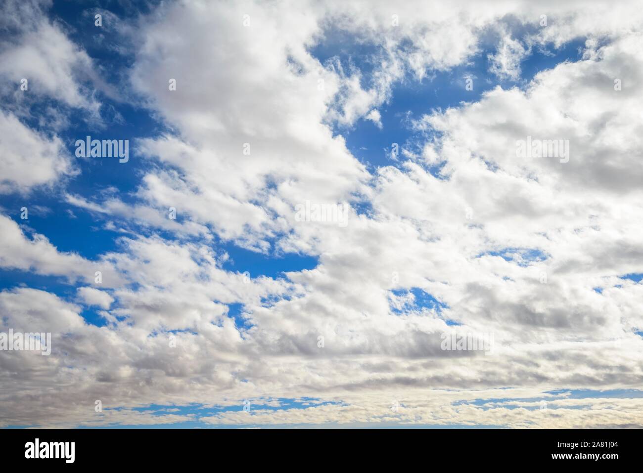 Blue, cloudy sky, nice weather, USA Stock Photo