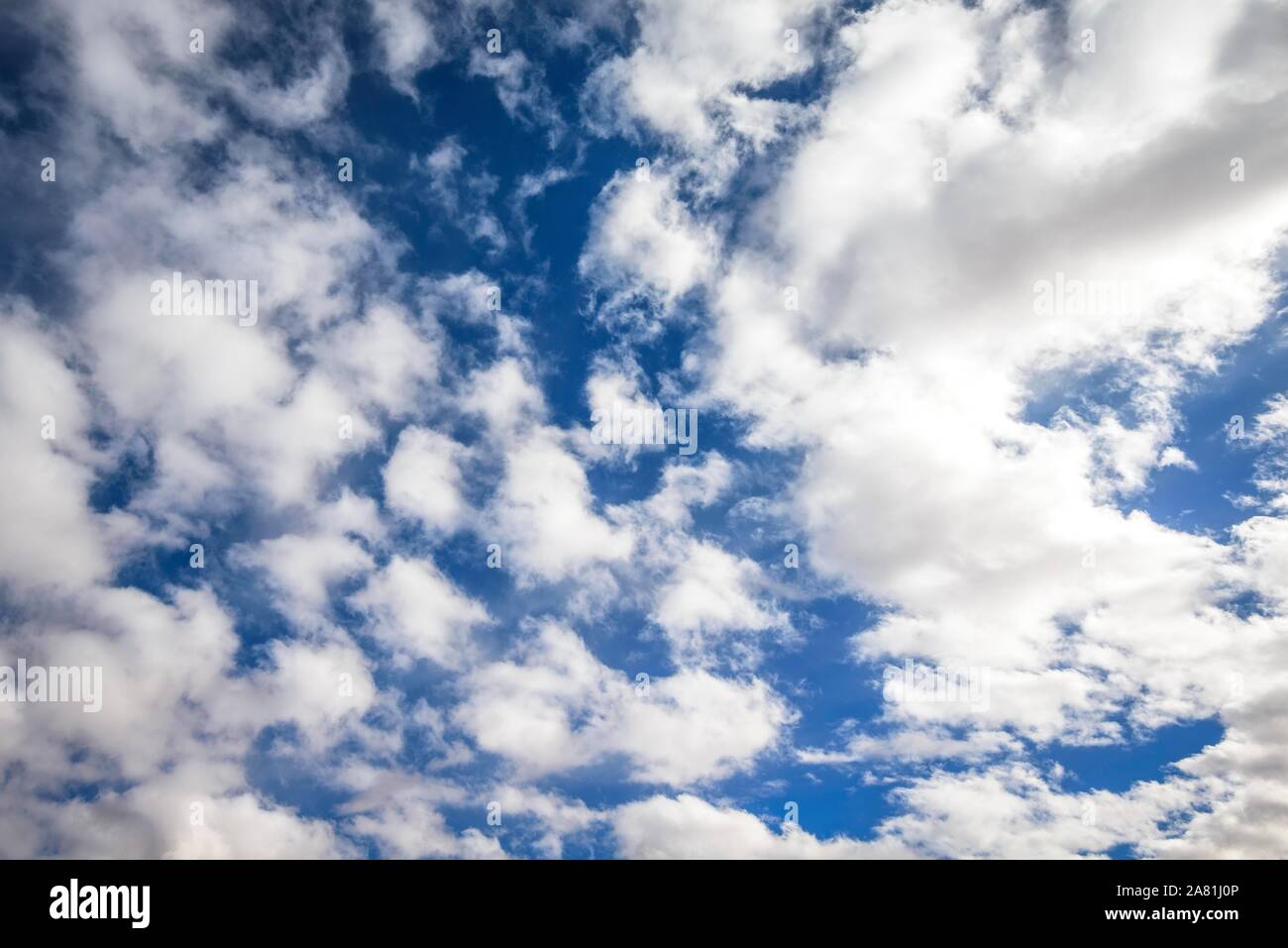 Blue, cloudy sky, nice weather, USA Stock Photo