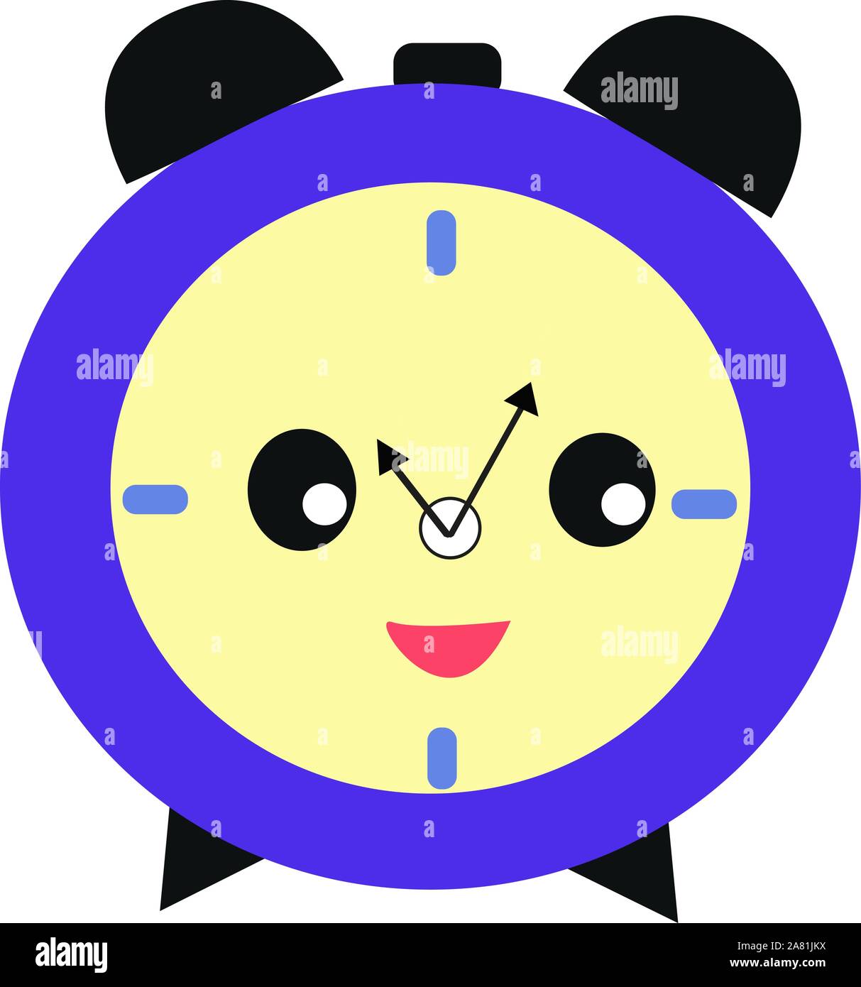 Blue clock, illustration, vector on white background Stock Vector Image