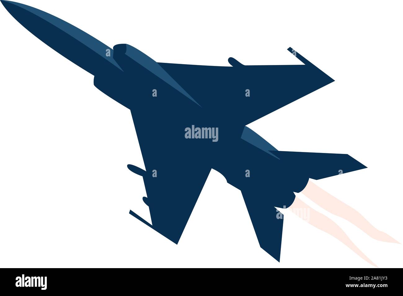 Fighter aircraft, illustration, vector on white background. Stock Vector