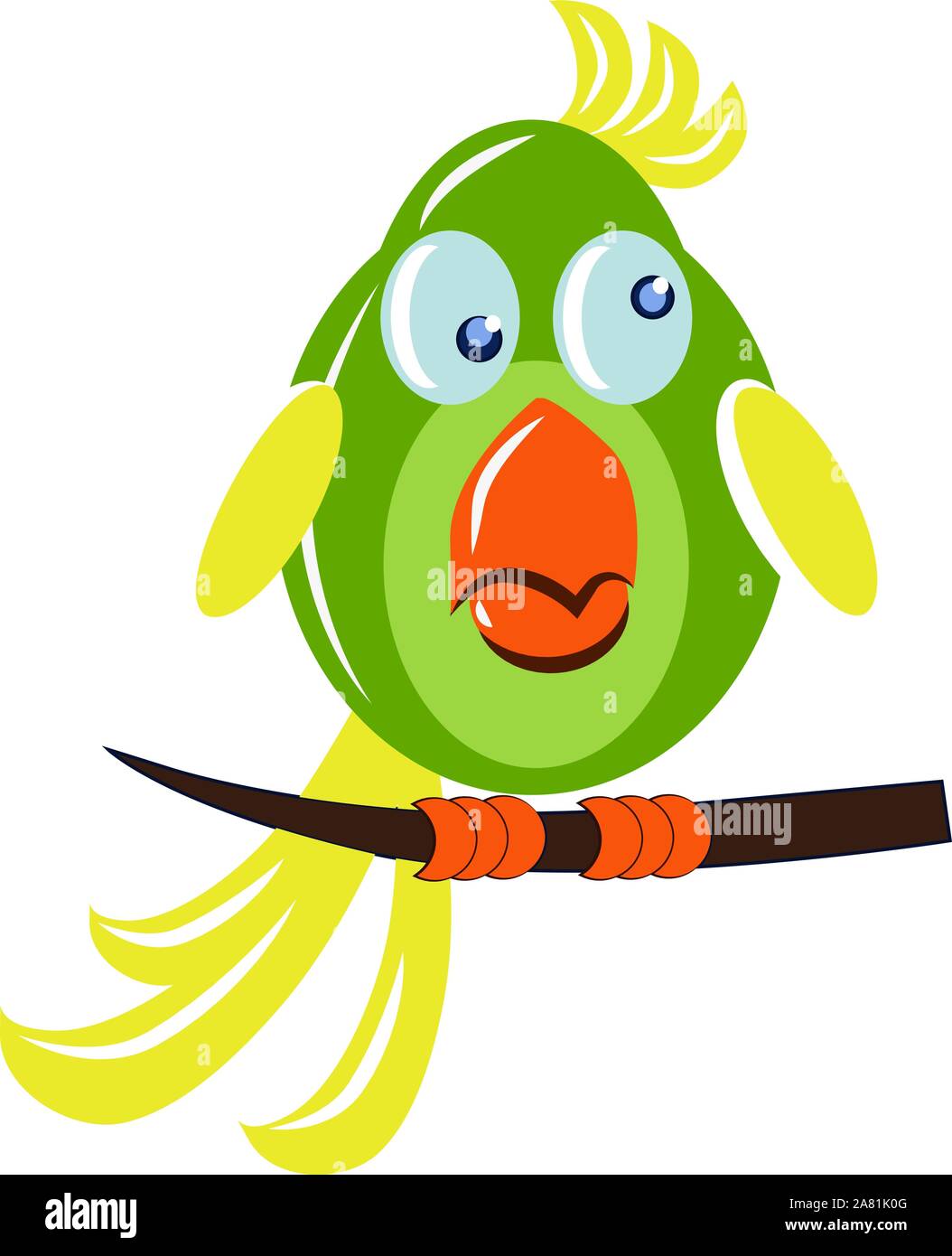 Green parrot, illustration, vector on white background Stock Vector ...