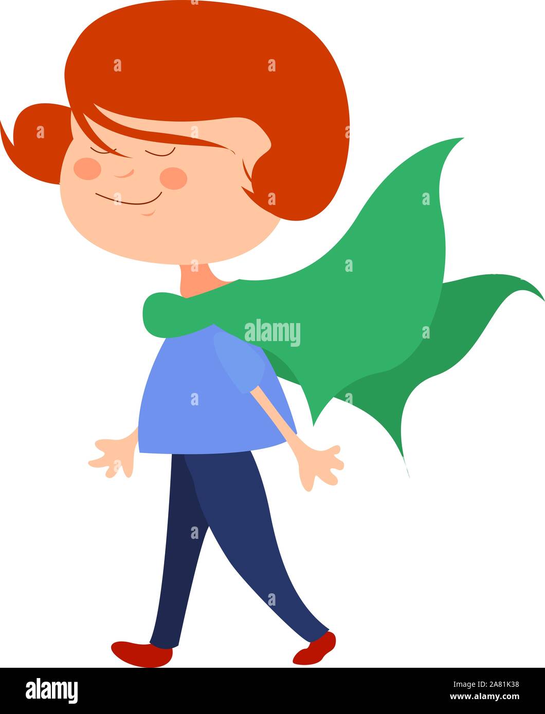 Green scarf, illustration, vector on white background. Stock Vector