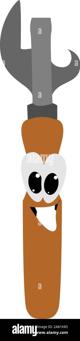 Can opener, illustration, vector on white background. Stock Vector