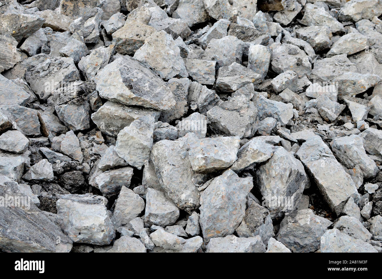 Recycling and reuse crushed concrete rubble, asphalt, building material