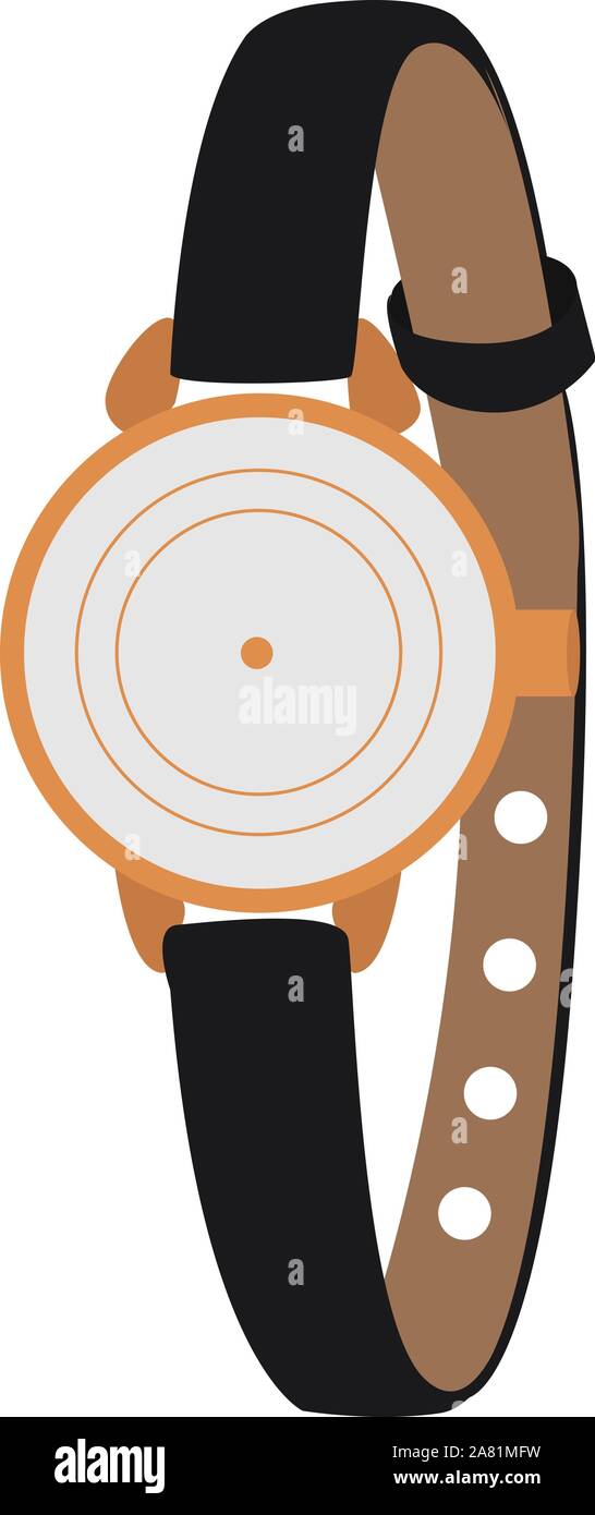 Ladies watch, illustration, vector on white background. Stock Vector